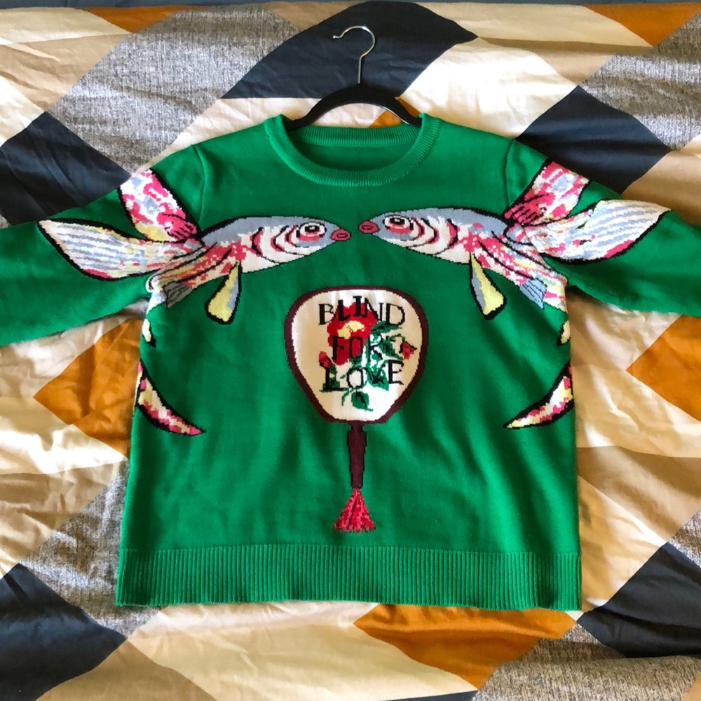 Blind For Love Green Sweater